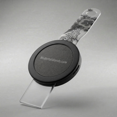 Back view of Clear Mo'bettah Airplane Phone Holder for MagSafe compatible iPhone